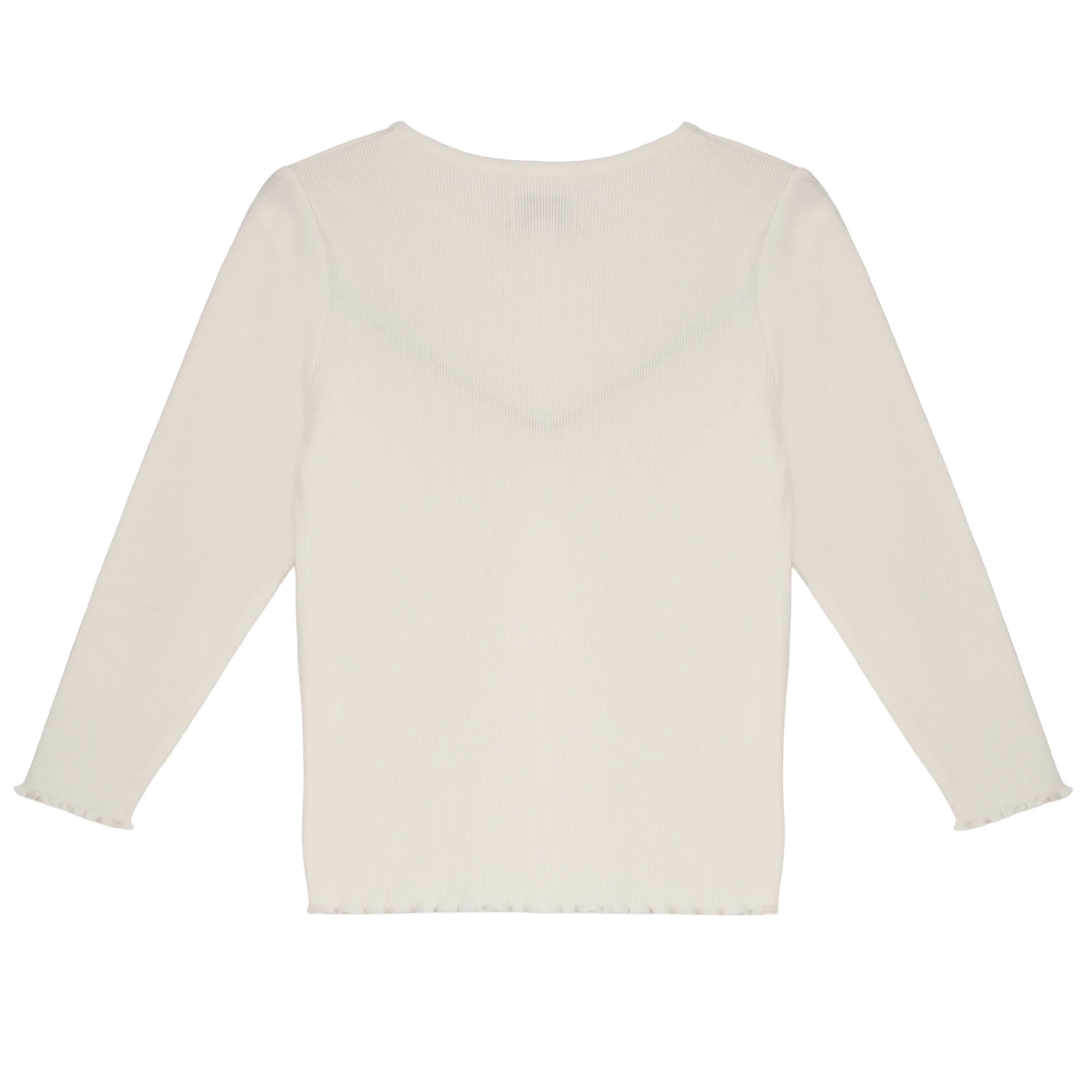 Tee-shirt manches longues côtelé 3/12 ans - Blanc - Image 2