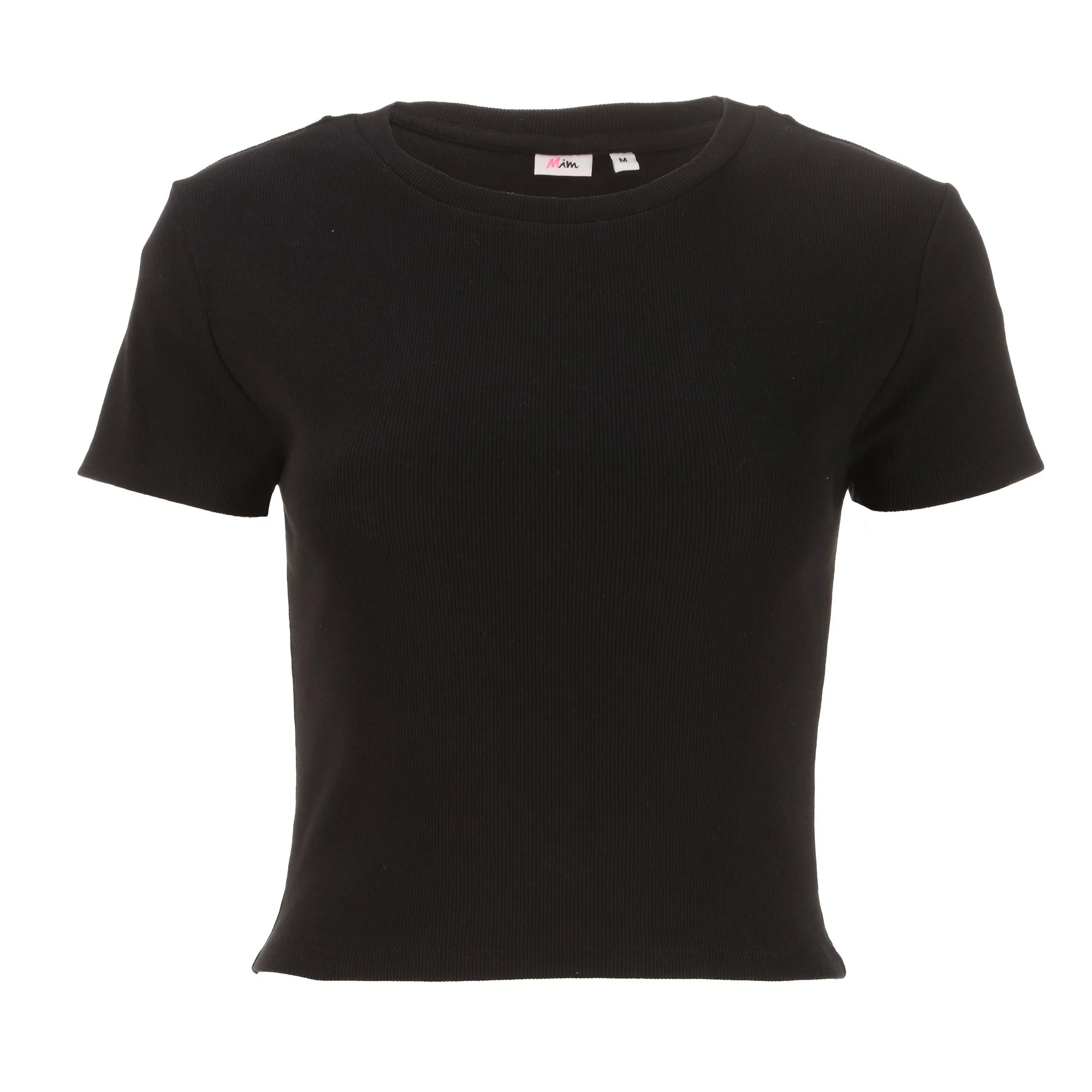 Tee-shirt manches courtes crop - Noir