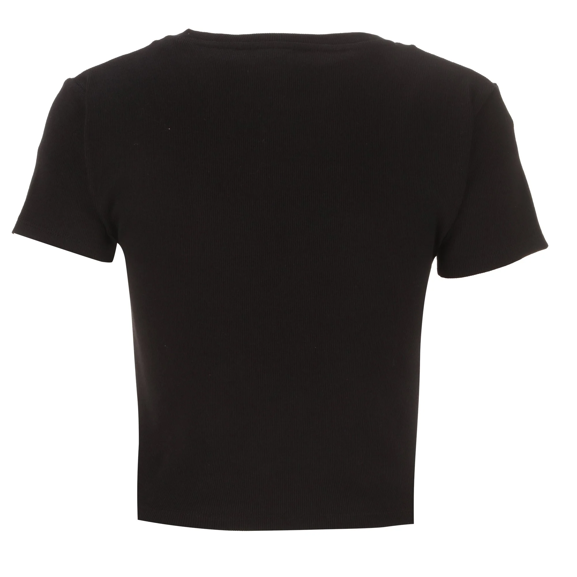 Tee-shirt manches courtes crop - Noir - Image 2