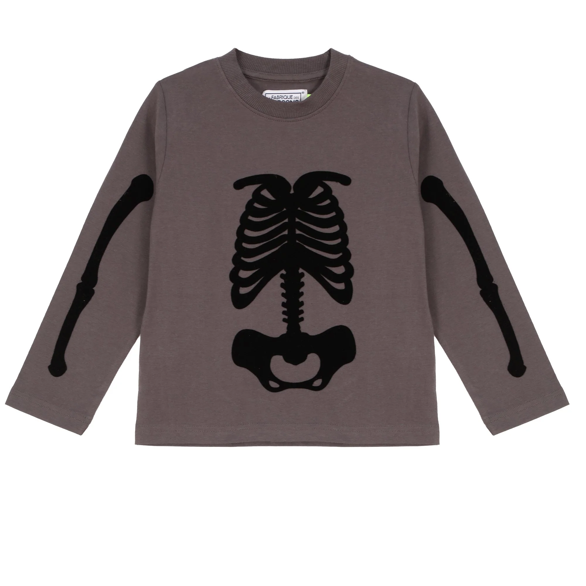 Tee-shirt manches longues avec animation 3-12 ans - Gris