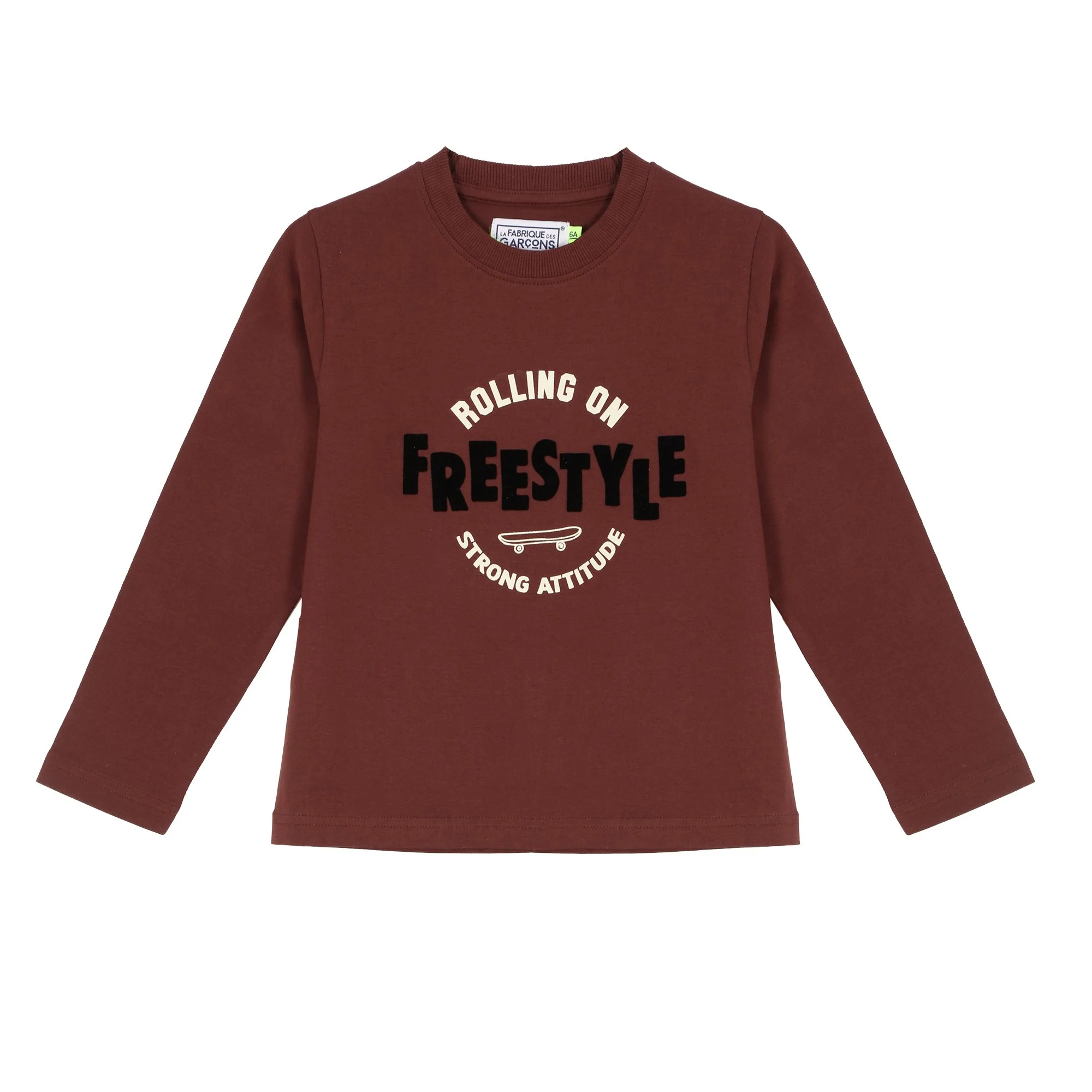 Tee-shirt manches longues avec animation 3-12 ans - Marron