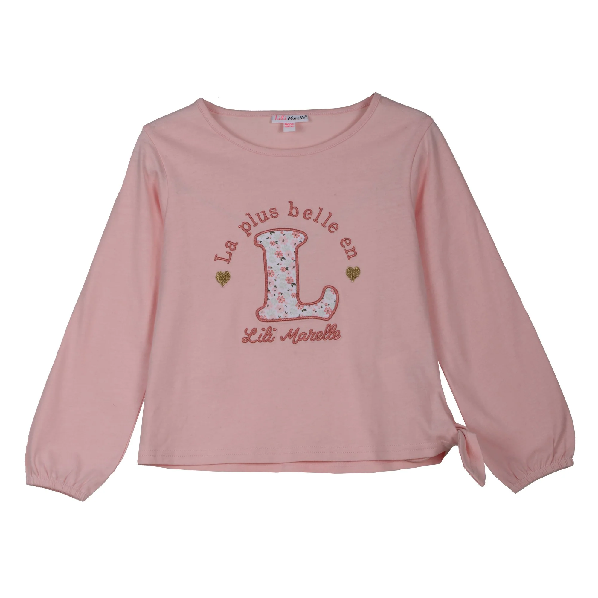 Tee-shirt manches longues avec nœud 3/10 ans - Rose