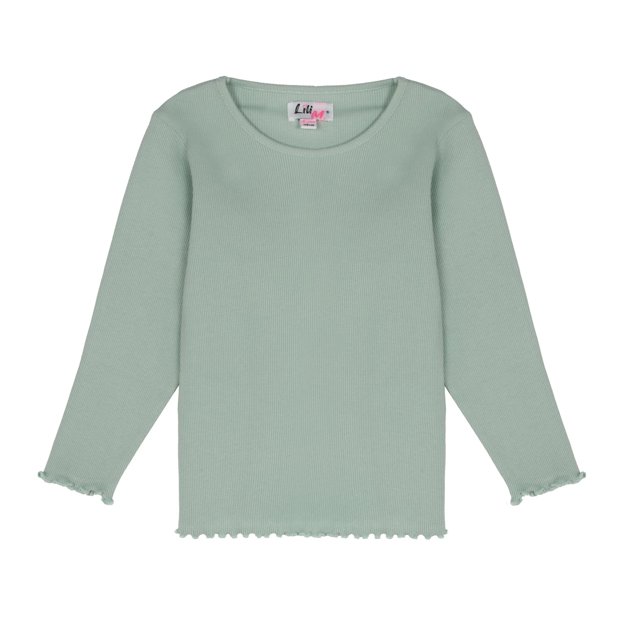Tee shirt manches longues côtelé - Vert