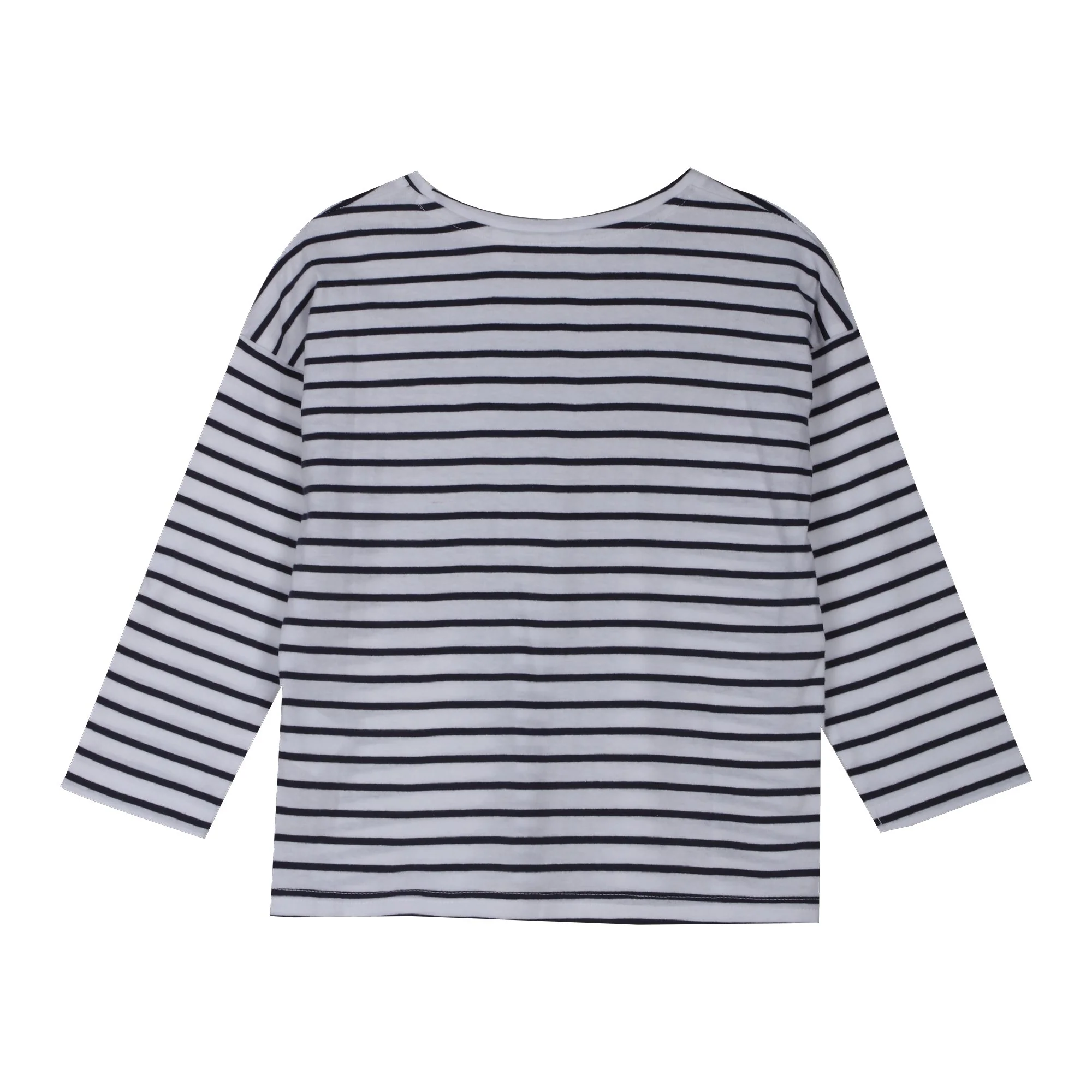 Tee-shirt manches longues marinière 3/6ans - Bleu foncé - Image 4