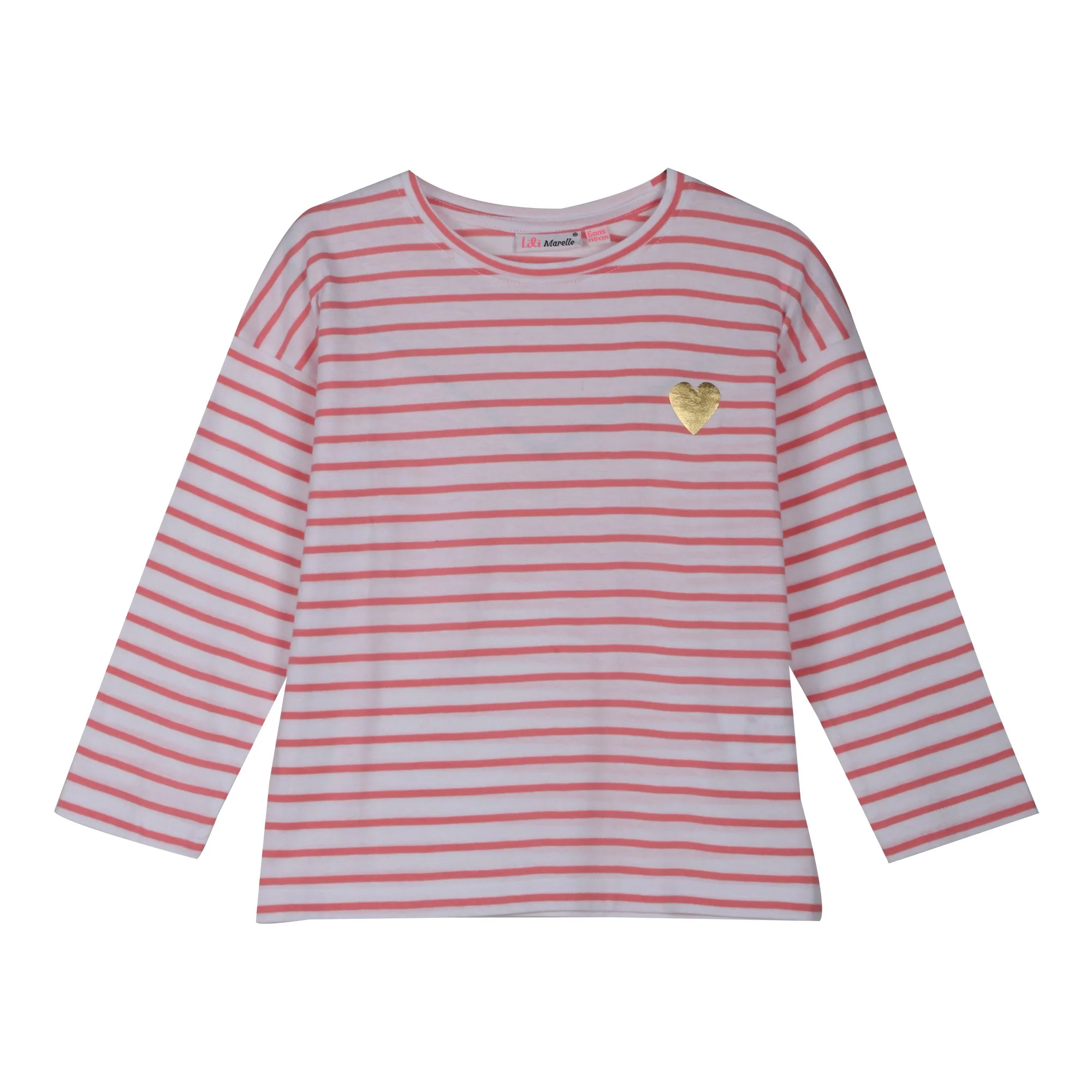 Tee-shirt manches longues marinière 3/6ans - Rose