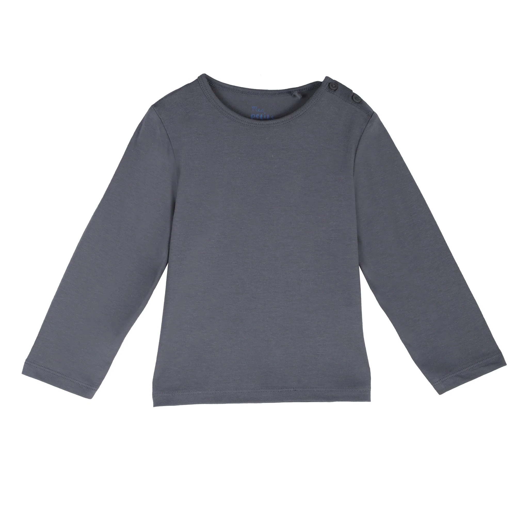 Tee-shirt manches longues uni 3/36 mois  - Bleu