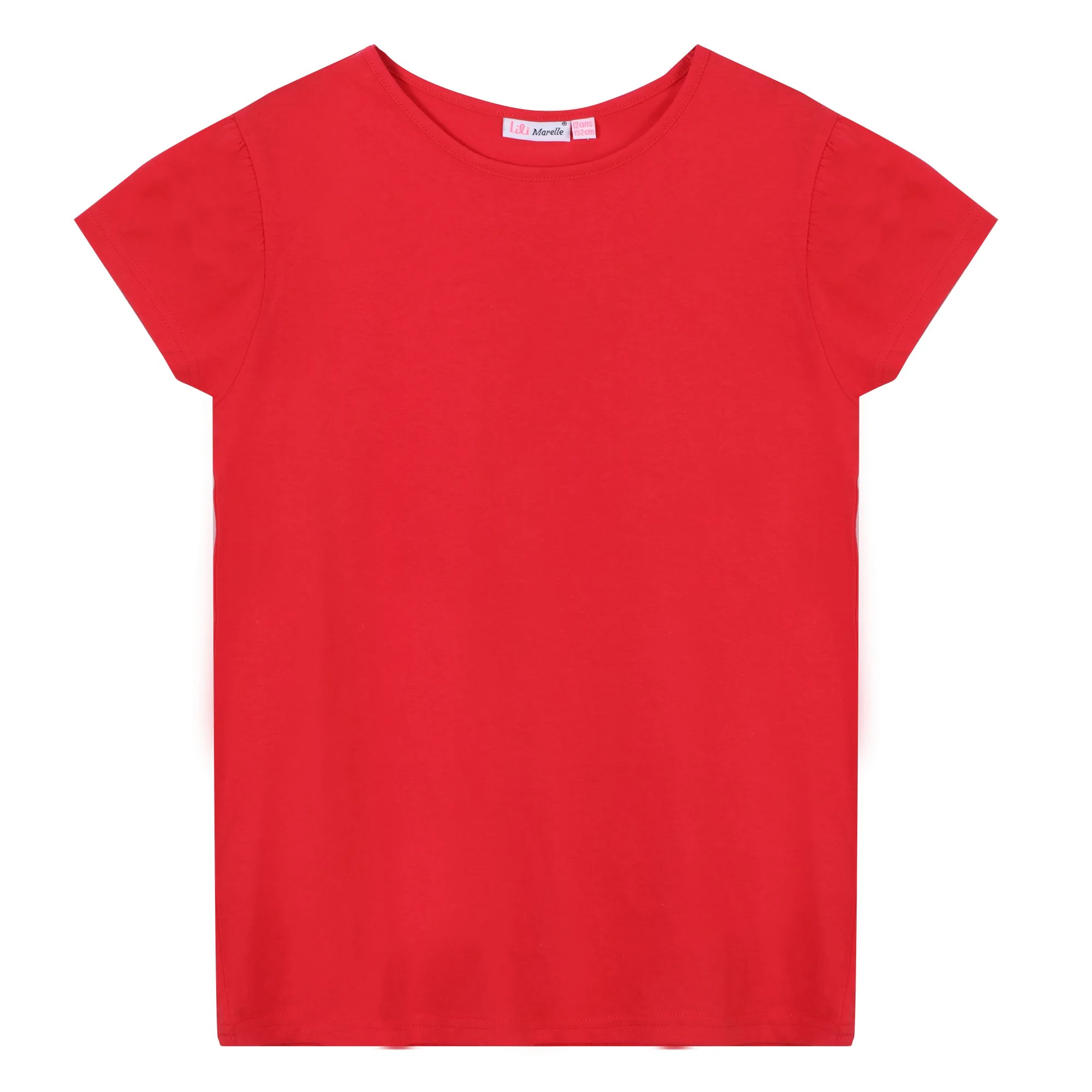 Tee-shirt uni manches courtes 3/12 ans - Rouge - Image 3