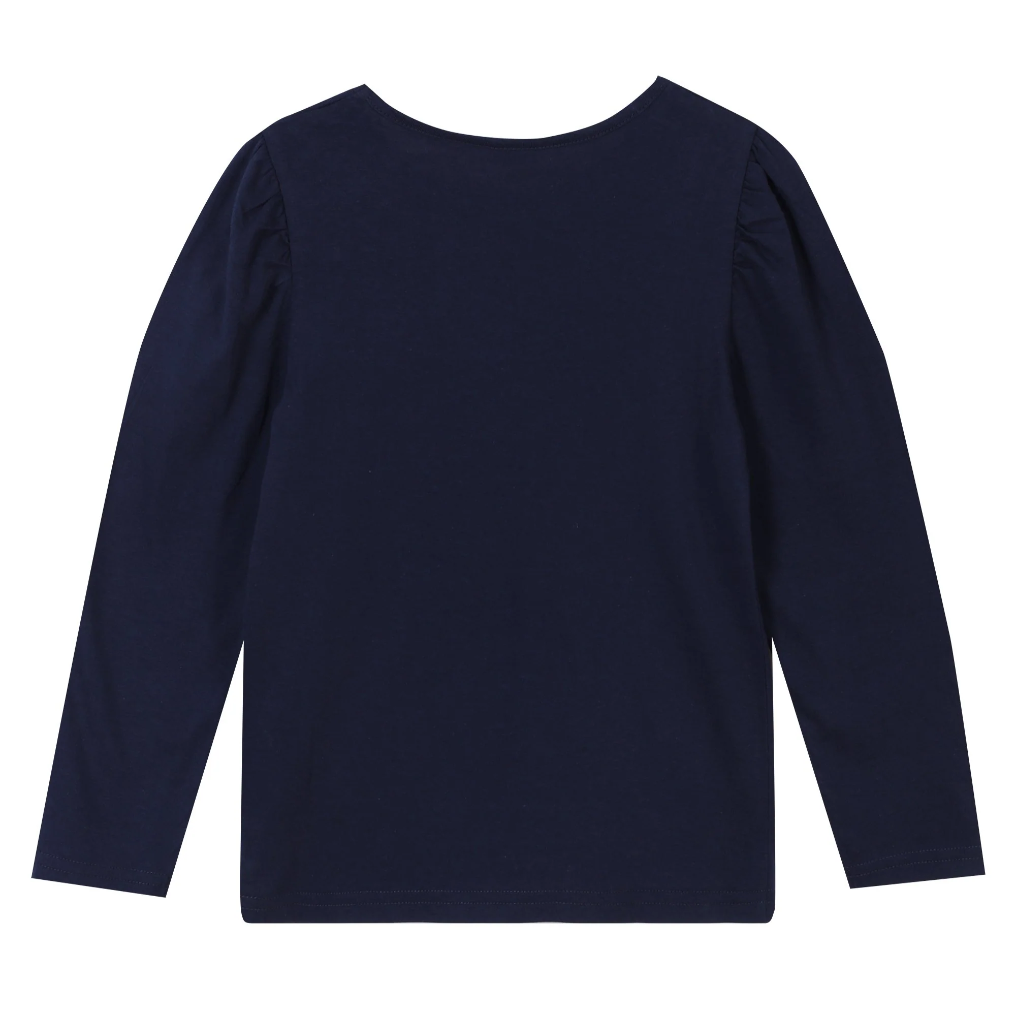 Tee-shirt uni manches longues 3/12 ans - Bleu foncé - Image 2