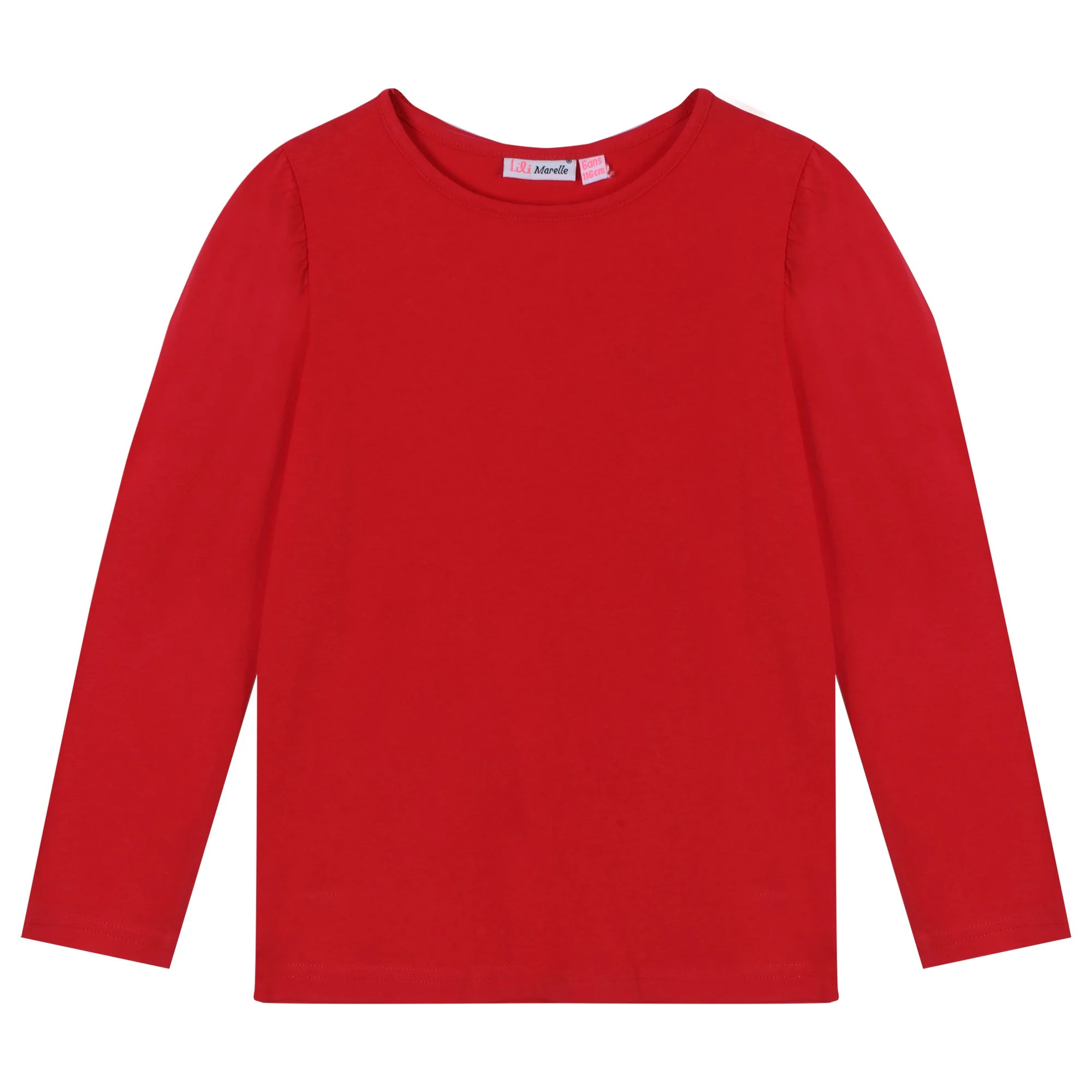 Tee-shirt uni manches longues 3/12 ans - Rouge