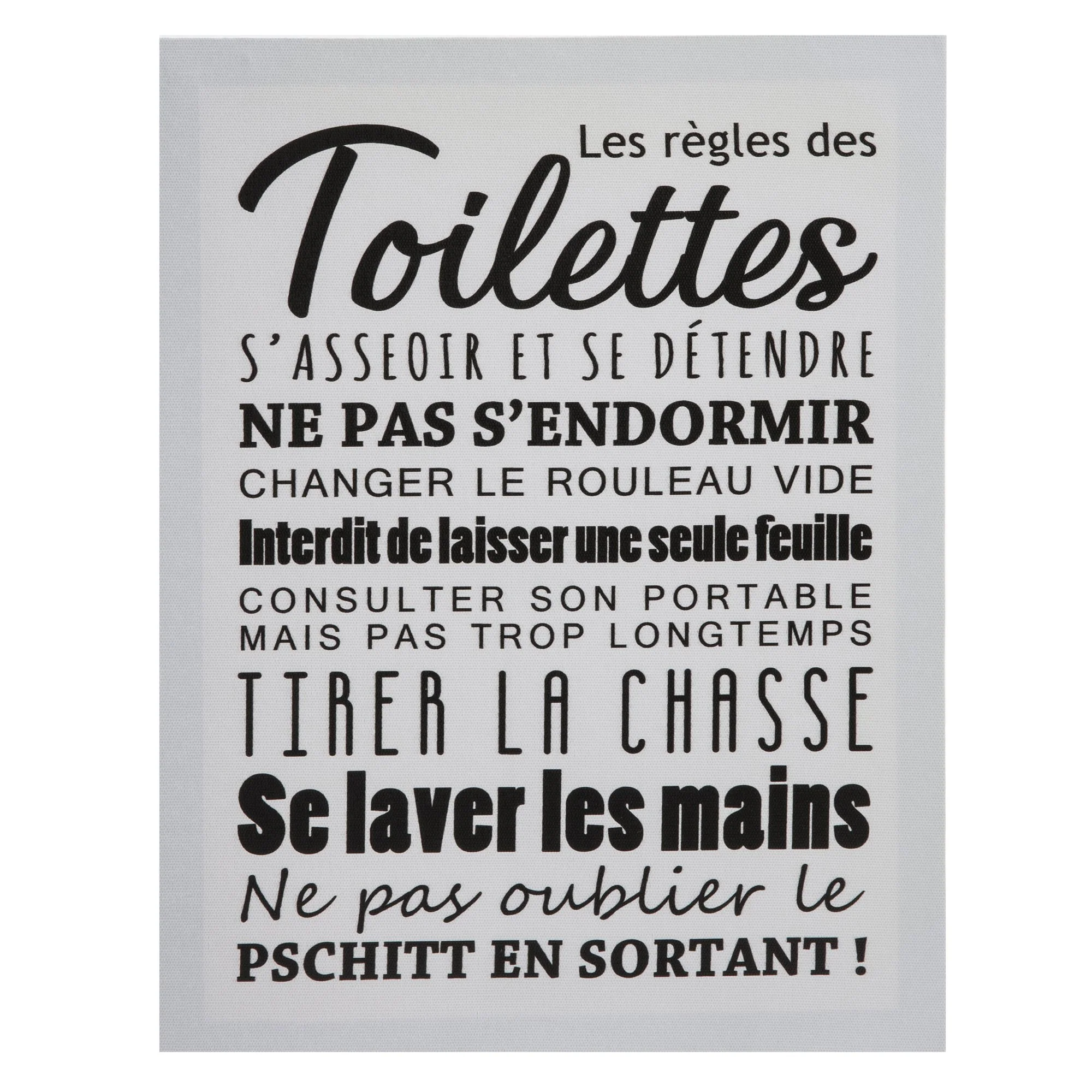 Toile imprimée règles de la maison