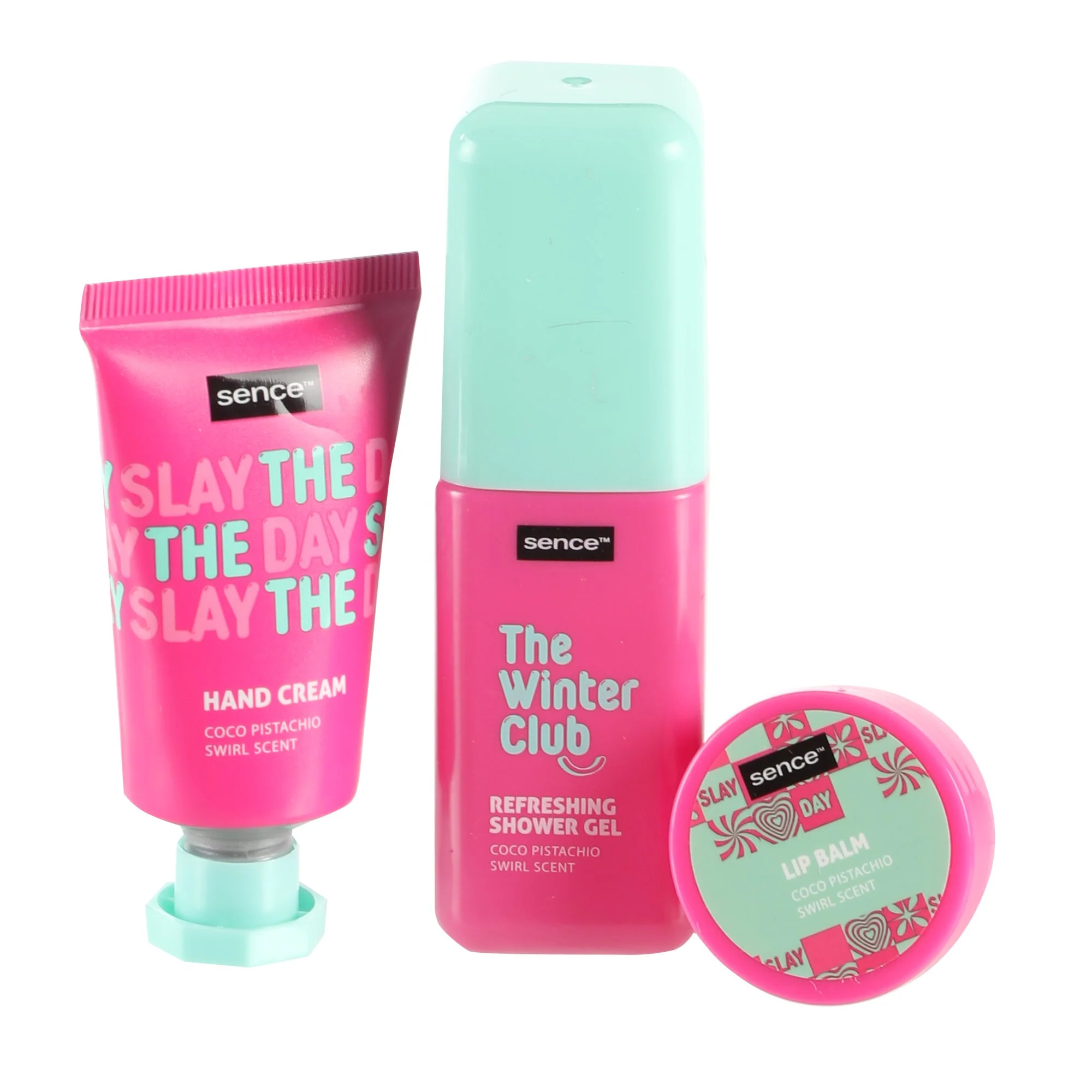 Trousse beauté avec baume à lèvres, crème pour les mains et gel douche Winter club
