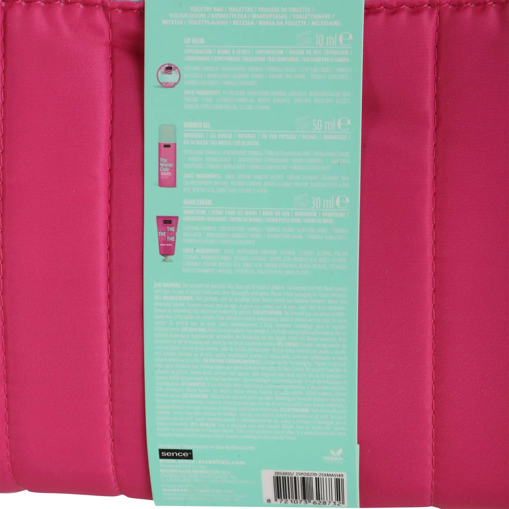 Trousse beauté avec baume à lèvres, crème pour les mains et gel douche Winter club - Image 3