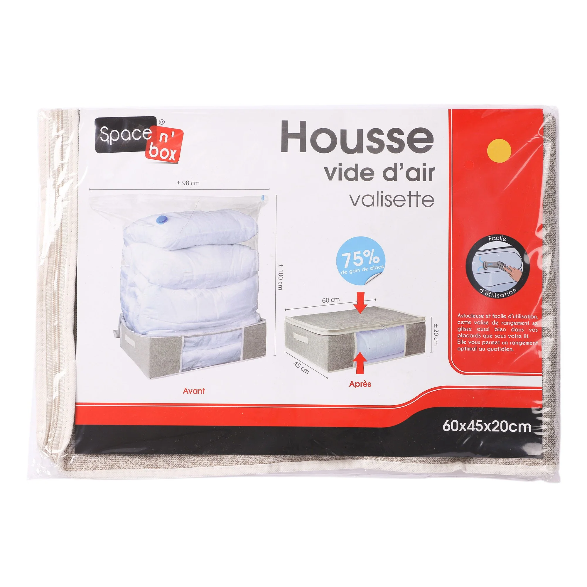 Valise de rangement sous vide
