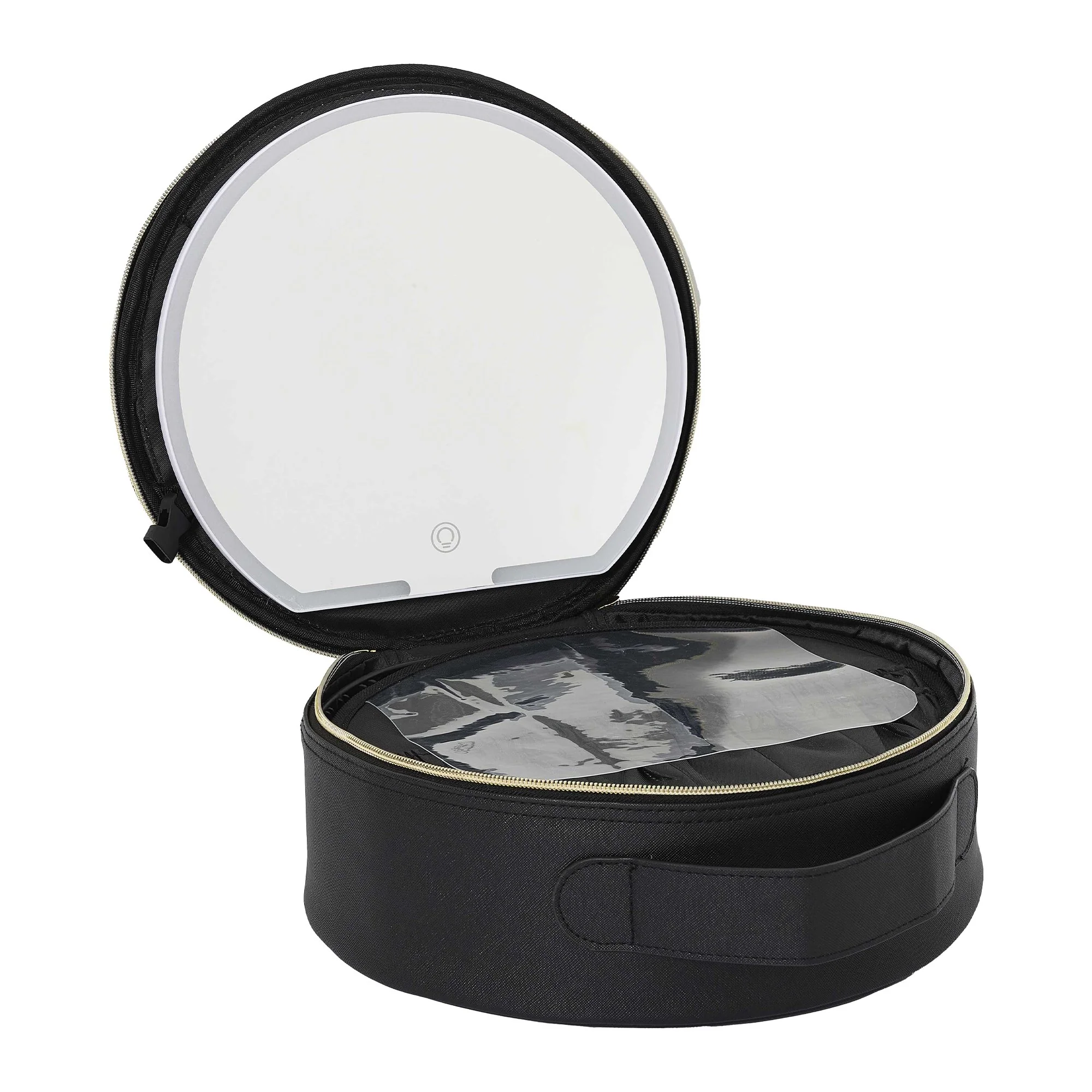 Vanity ronde et miroir LED intégré  - Noir - Image 2