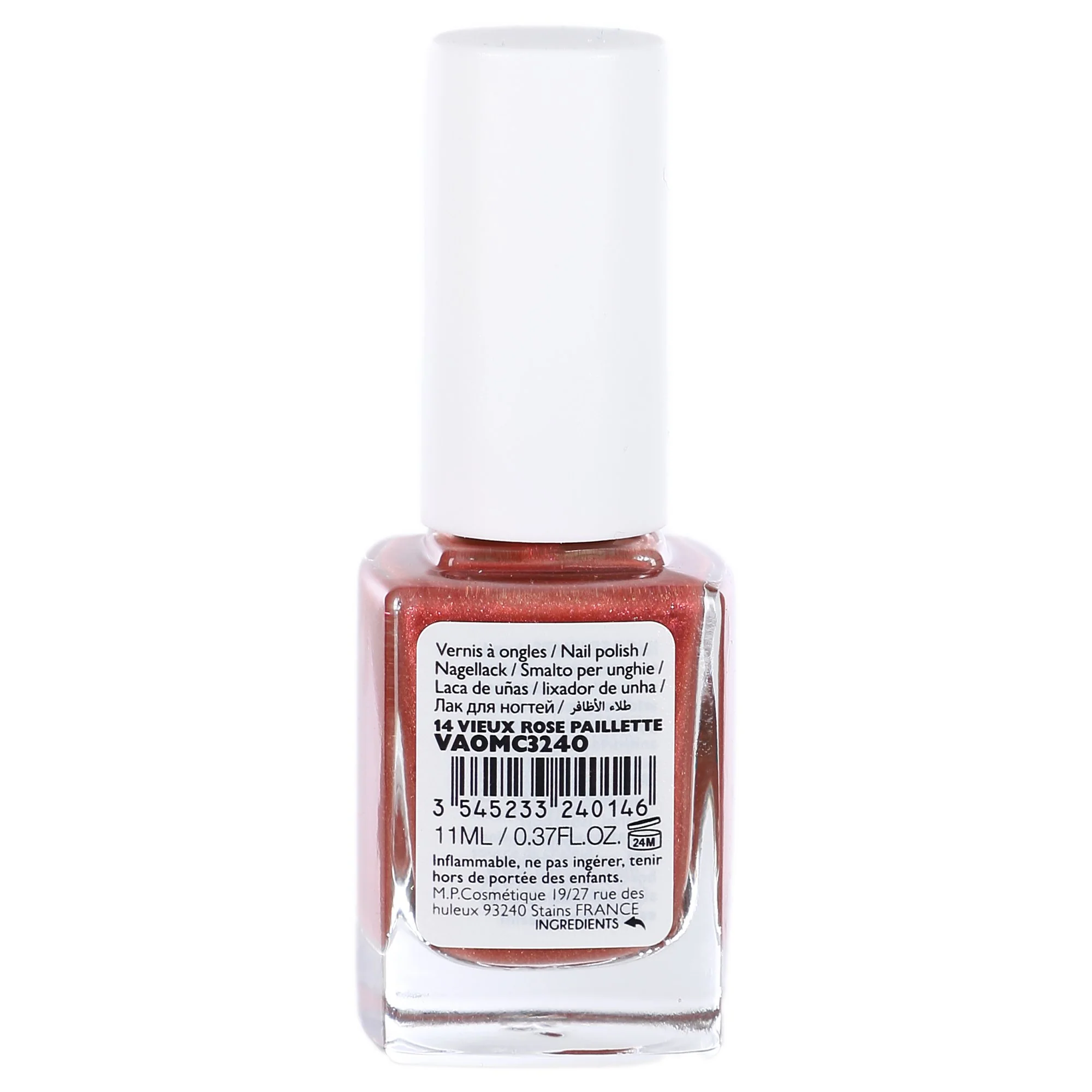 Vernis à ongle vieux rose pailleté - Image 2