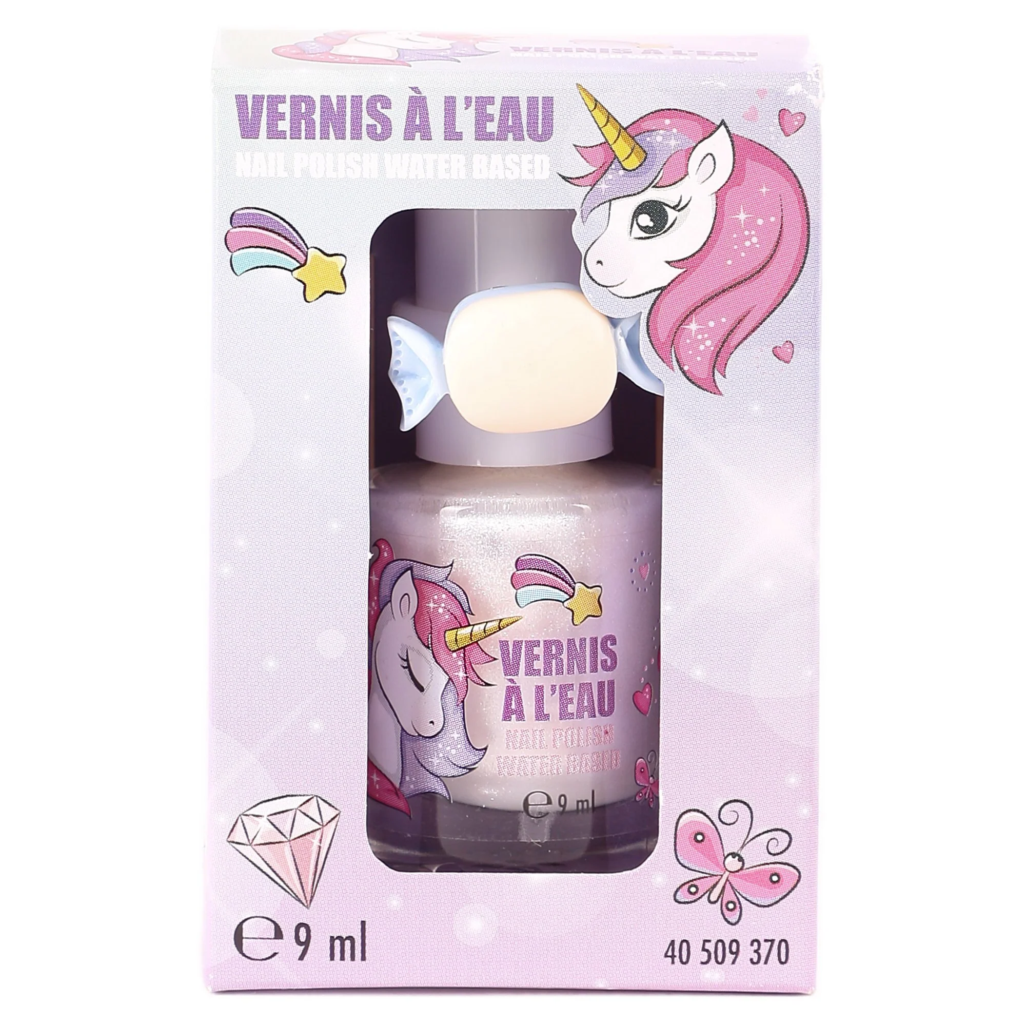 Vernis à ongles à l'eau blanc Licorne