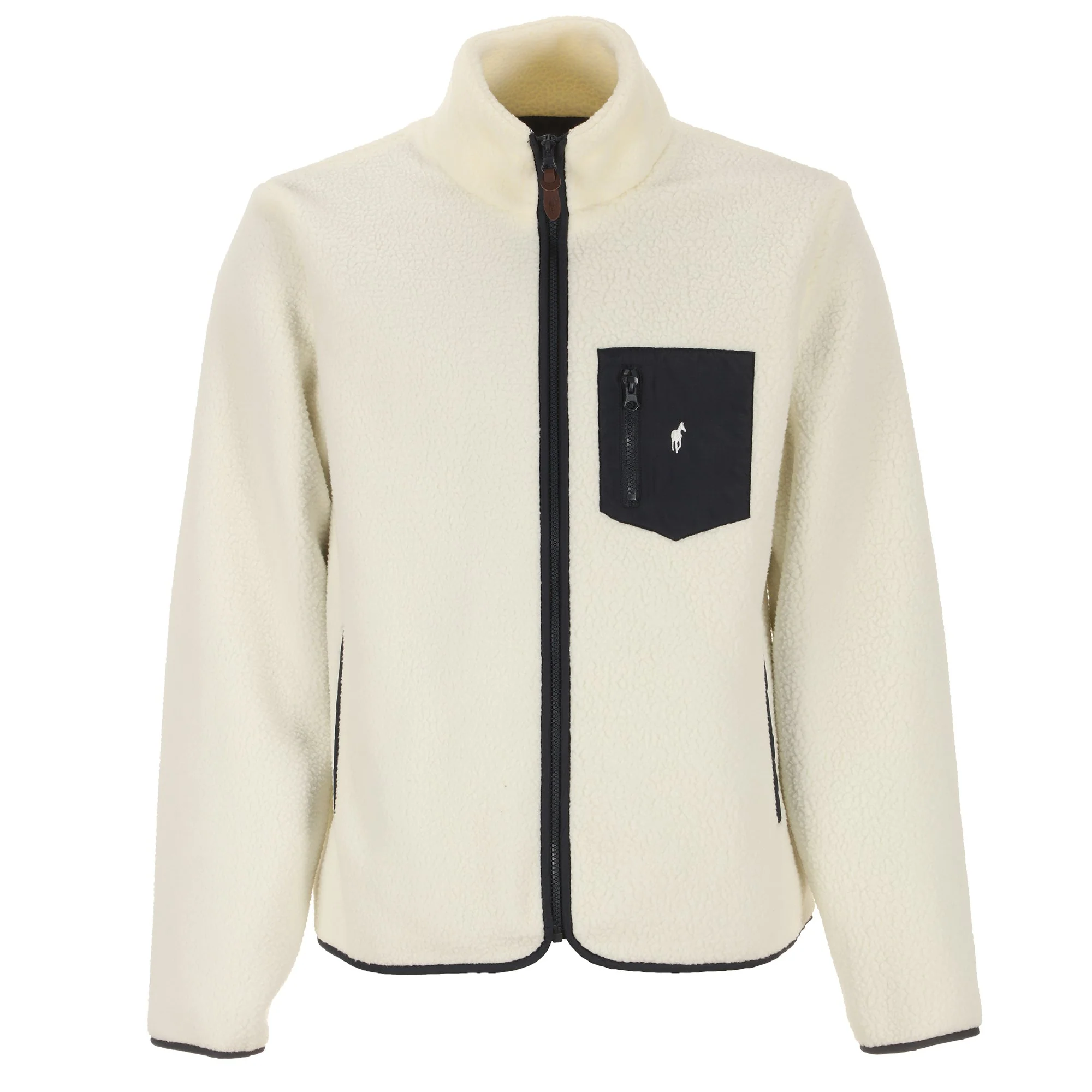 Veste polaire bi matière - Blanc