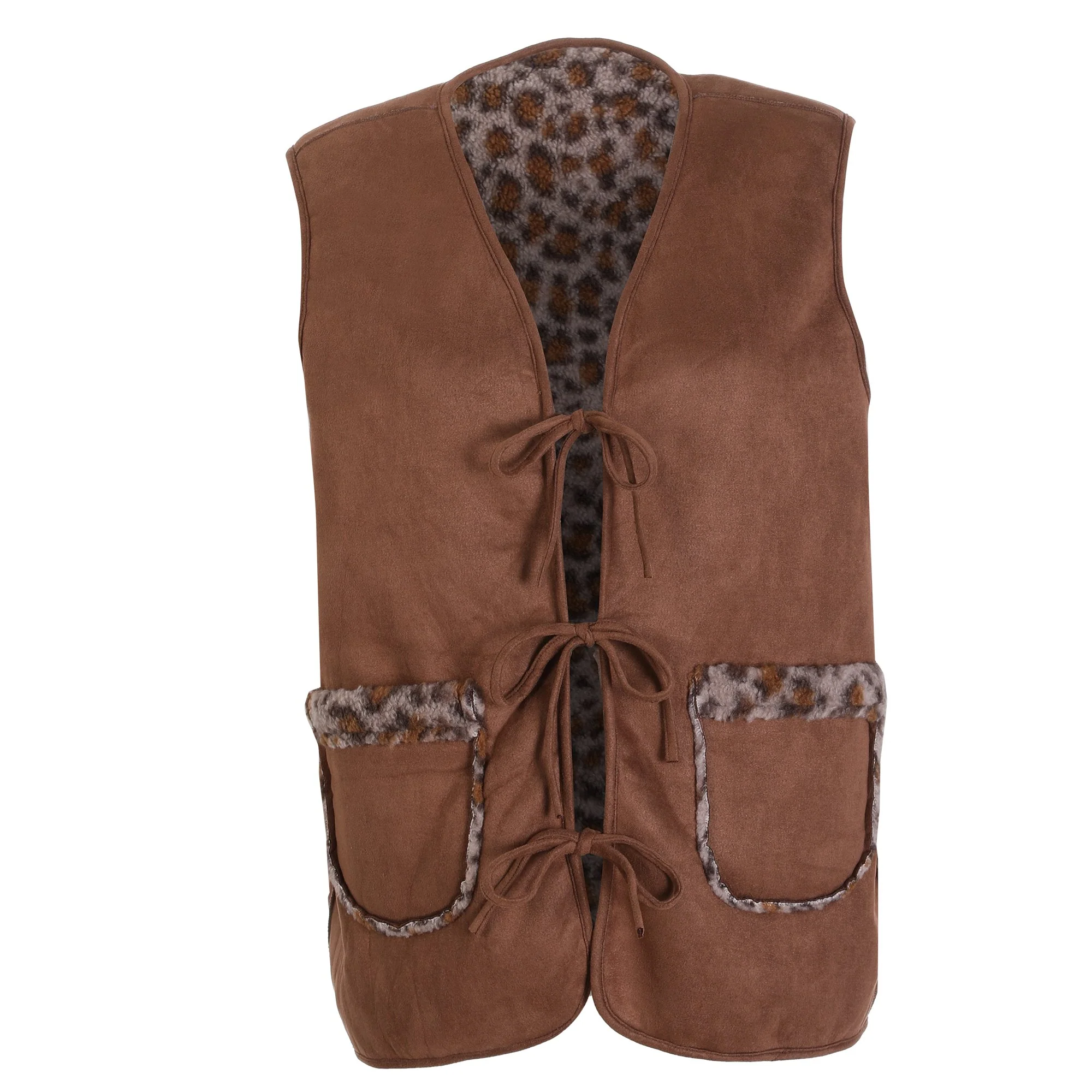 Veste sans manches réversible  - Marron - Image 3