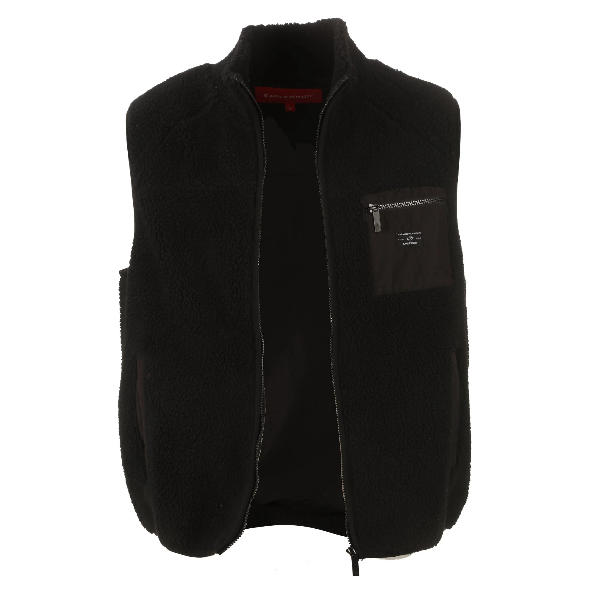 Veste sans manches sherpa  - Noir