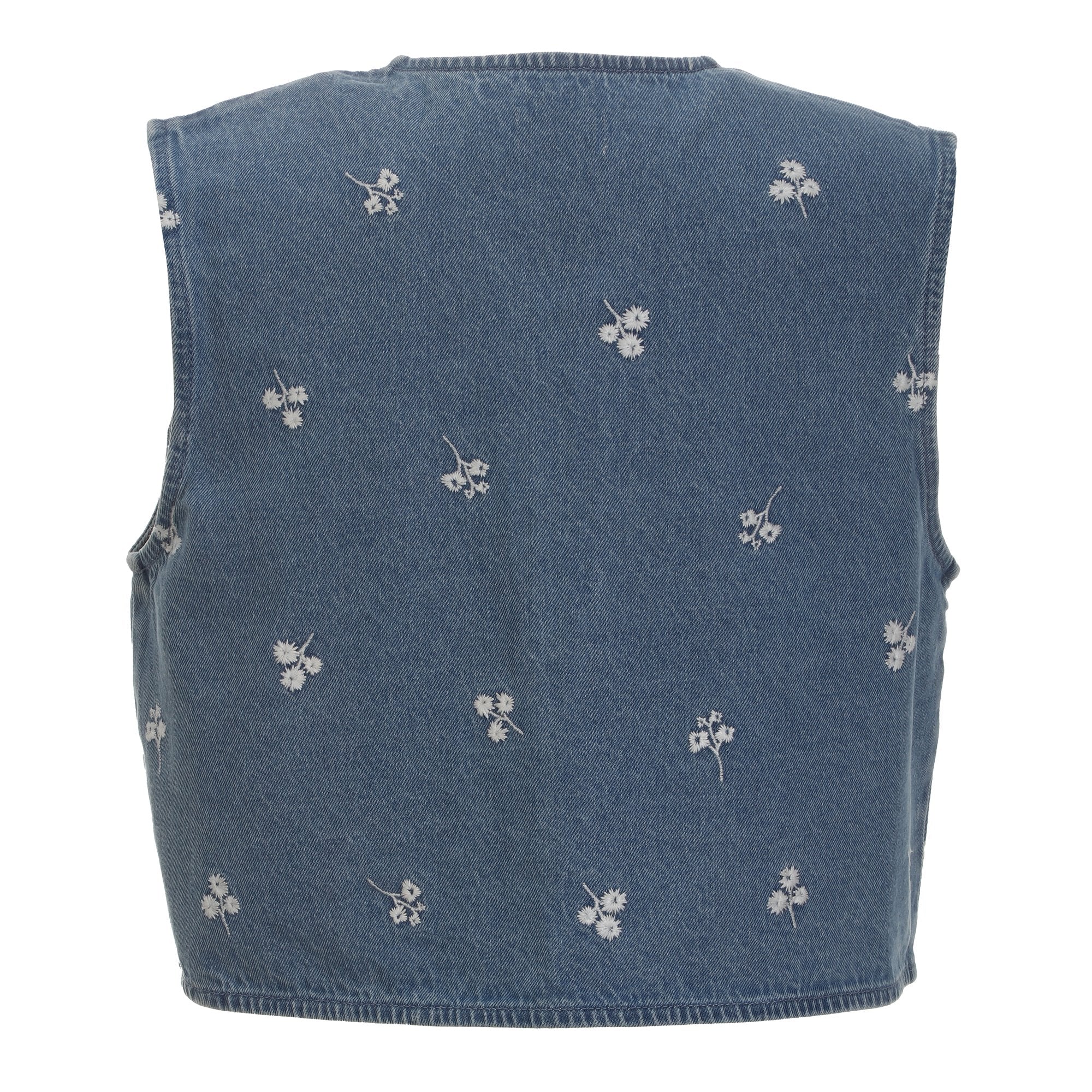 VESTE SS MANCHE EN JEAN DU 36 AU 42 - Bleu - Image 2