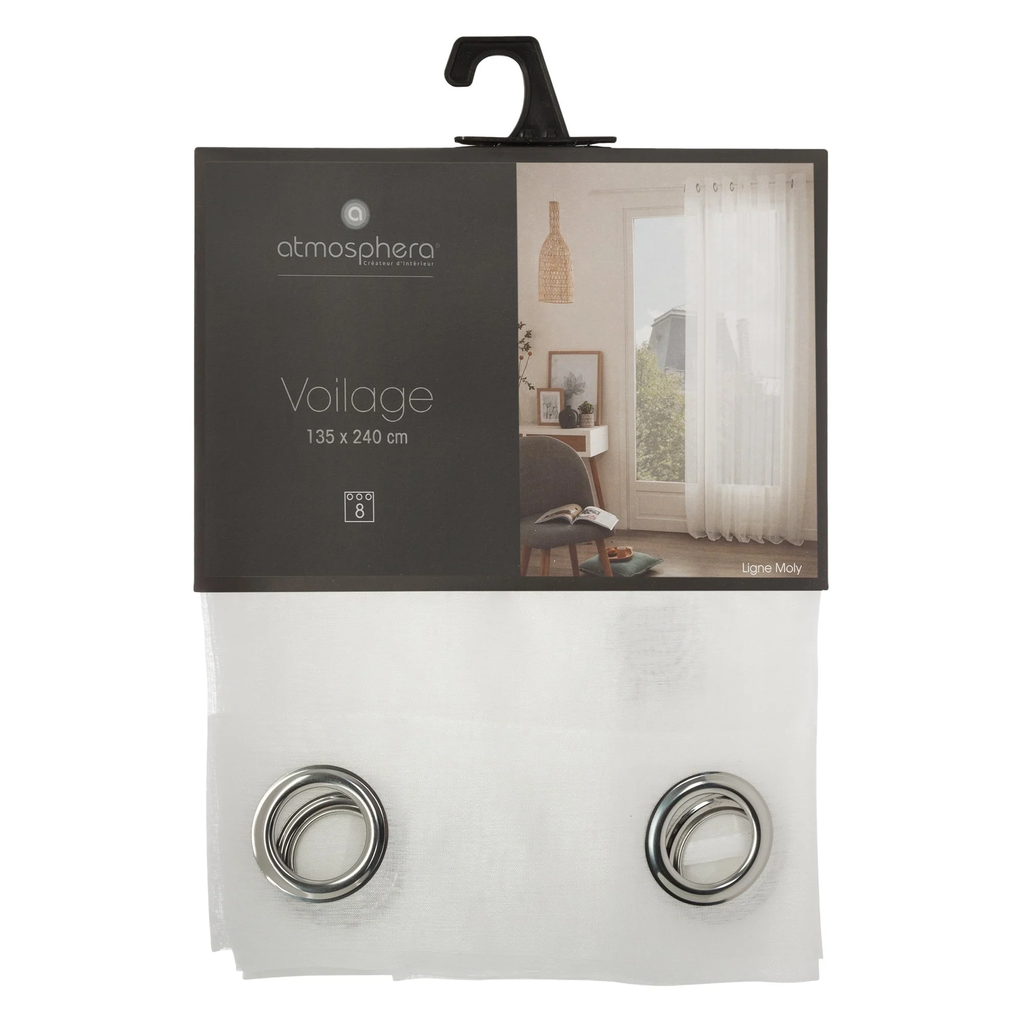 Voilage Moly blanc 135x240 cm